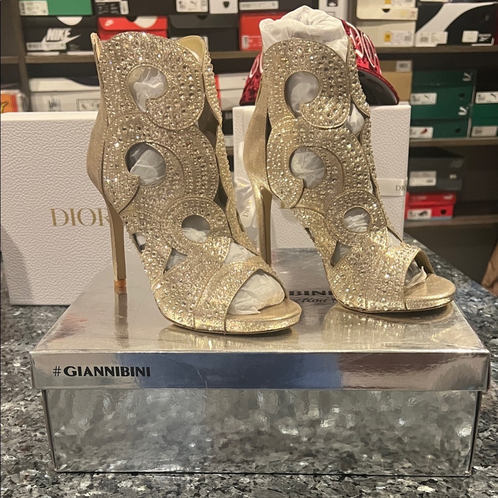 Gianni Bini Glittering Gold Heels